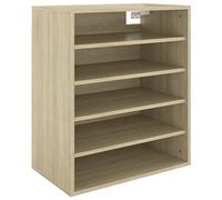 Meuble À Chaussures Chêne Sonoma 60 X 35 X 70 Cm 5 Étagères Montage Mural/Au Sol Multicolore