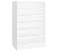 vidaXL Armoire à Chaussures, Étagère à Chaussures avec Rangement, Meuble à Chaussures Entrée Salon, Scandinave, Blanc Bois d'Ingénierie