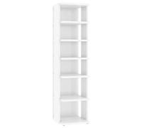 vidaXL Armoire à Chaussures, Étagère à Chaussures avec Rangement, Meuble à Chaussures Salon Salle de Séjour, Scandinave, Blanc Brillant