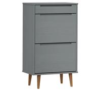 Vidaxl Armoire Ã Chaussures Gris 59,5x35x103 Cm Bois De Pin Massif