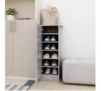Armoire à Chaussures, Placard à Chaussures avec Etagère, Meuble de Rangement Entrée Salle de Séjour, Scandinave, Gris Béton Bois d'Ingénierie