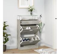 vidaXL Armoire à chaussures Gris béton 63x24x104 cm Bois d'ingénierie 342565