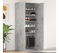vidaXL Armoire à chaussures gris béton 80x39x180 cm en bois aggloméré