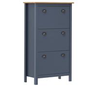 Armoire à chaussures - VIDAXL - Hill Range - Bois massif - 3 portes - Gris 72x35x124 cm