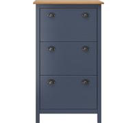 Armoire à chaussures - VIDAXL - Hill Range - Bois massif - 3 portes - Gris 72x35x124 cm