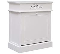 vidaXL Armoire à Chaussures Meuble à Chaussures Meuble de Rangement Range-Chaussures Couloir Chambre à Coucher Blanc 50x28x58 cm Bois de Paulownia