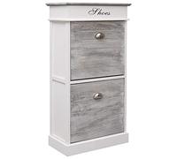 vidaXL Armoire à Chaussures Meuble de Rangement Range-Chaussures Meuble à Chaussures Couloir Chambre à Coucher Gris 50x28x98 cm Bois de Paulownia