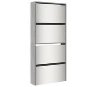 Armoire à chaussures miroir 4 niveaux sonoma gris 63x17x134 cm sonoma gris G