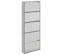 vidaXL Armoire à Chaussures Miroir 4 Niveaux, Étagère à Chaussures avec Rangement, Meuble à Chaussures Salon, Moderne, Sonoma Gris