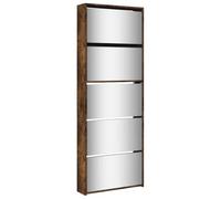 vidaXL Armoire à Chaussures Miroir à 4 Niveaux, Étagère à Chaussures avec Rangement, Meuble à Chaussures Salon, Moderne, 3228283