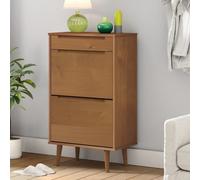 Vidaxl Armoire À Chaussures Molde Marron 59,5x35x103 Cm Bois De Pin Multicolore