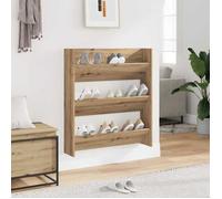 vidaXL Armoire à chaussures murale chêne artisanal bois d'ingénierie, étagère à chaussures, rangement à chaussures, support 856545