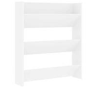 vidaXL Armoire à Chaussures Murale, Étagère à Chaussures Suspendue, Meuble de Rangement Salon Entrée, Scandinave, Blanc Bois d'Ingénierie