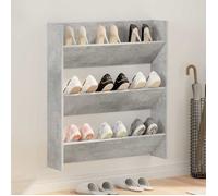 vidaXL Armoire à chaussures murale Gris béton 80x18x90 cm Aggloméré