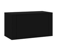 vidaXL Armoire à chaussures murale Noir 70x35x38 cm Bois d'ingénierie Marron