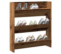 vidaXL Armoire à chaussures murale vieux bois 80x18x90 cm, étagère à chaussures, rangement à chaussures, support à 856544