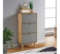 Armoire à chaussures OTTA et 3 tiroirs Marron et gris Bois pin Marron et gris G