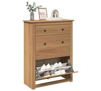 Vidaxl Armoire À Chaussures Panama 80x35x105 Cm Bois De Pin Massif Marron