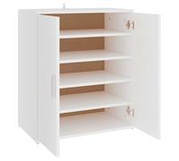 vidaXL Armoire à Chaussures, Placard à Chaussures avec Étagère, Meuble de Rangement Entrée Salle de Séjour, Moderne, Blanc Bois d'Ingénierie