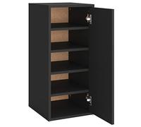 vidaXL Armoire à Chaussures Etagère à Chaussures Murale Suspendue Organisateur de Chaussures Meuble de Rangement Noir 32x35x70 cm Aggloméré