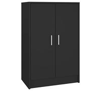 vidaXL Armoire à Chaussures, Placard à Chaussures avec Étagère, Meuble de Rangement Entrée Salle de Séjour, Scandinave, Noir Bois d'Ingénierie