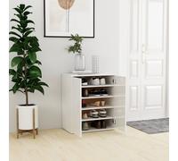 Vidaxl Armoire À Chaussures, Placard À Chaussures Avec Étagère, Meuble De Rangement Entrée Salle De Séjour, Moderne, Blanc Brillant Bois D'ingénierie Multicolore