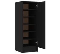 vidaXL Armoire à Chaussures, Placard à Chaussures avec Étagère, Meuble de Rangement Entrée Salle de Séjour, Scandinave, Noir Bois d'Ingénierie