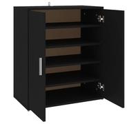 vidaXL Armoire à Chaussures, Placard à Chaussures avec Étagère, Meuble de Rangement Entrée Salle de Séjour, Moderne, Noir Bois d'Ingénierie