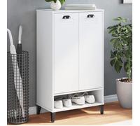 vidaXL Armoire à chaussures – Placard de rangement avec porte, industriel, blanc bois d'ingénierie