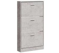 Vidaxl Armoire À Chaussures Gris Béton 59x17x108 Cm Bois D'ingénierie Marron