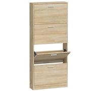 vidaXL Armoire à Chaussures Range-Chaussures Armoire de Rangement Meuble à Chaussures Entrée Couloir Salon Chêne 59x17x150 cm Bois d'Ingénierie