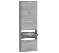 vidaXL Armoire à Chaussures Range-Chaussures Armoire de Rangement Meuble à Chaussures Entrée Couloir Salon Sonoma Gris 59x17x169 cm Bois d'Ingénierie