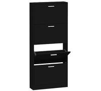 vidaXL Armoire à chaussures Noir 59x17x150 cm Bois d'ingénierie 342520