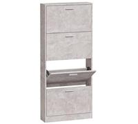 vidaXL Armoire à Chaussures Range-Chaussures Armoire de Rangement Meuble à Chaussures Entrée Couloir Salon Gris Béton 59x17x150 cm Bois d'Ingénierie