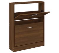vidaXL Armoire à chaussures Chêne marron 59x17x81 cm Bois d'ingénierie 342541