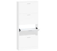 vidaXL Armoire à Chaussures Range-Chaussures Armoire de Rangement Meuble à Chaussures Entrée Couloir Salon Blanc 59x17x150 cm Bois d'Ingénierie