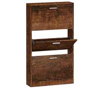 Vidaxl Armoire À Chaussures Chêne Fumé 59x17x108 Cm Bois D'ingénierie Marron