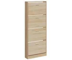 vidaXL Armoire à Chaussures Range-Chaussures Armoire de Rangement Meuble à Chaussures Entrée Couloir Salon Chêne 59x17x150 cm Bois d'Ingénierie