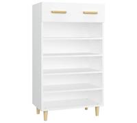Vidaxl Armoire À Chaussures Blanc 60x35x105 Cm Bois D'ingénierie Blanc