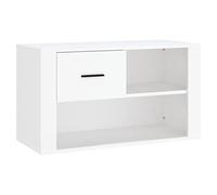 vidaXL Armoire à Chaussures Range-Chaussures Armoire de Rangemente Meuble à Chaussures Entrée Couloir Salon Blanc 80x35x45 cm Bois d'Ingénierie