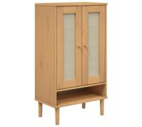 vidaXL Armoire à chaussures SENJA aspect rotin marron bois massif Marron