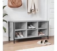 Vidaxl Armoire À Chaussures Sonoma Gris 100x35x50 Cm Bois D'ingénierie Marron