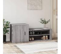 Vidaxl Armoire À Chaussures Sonoma Gris 130x35x54 Cm Bois D'ingénierie Marron