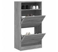vidaXL Armoire à Chaussures, Étagère à Chaussures avec 2 Tiroir, Meuble à Chaussures avec Rangement Entrée Couloir, Sonoma Gris Bois d'Ingénierie