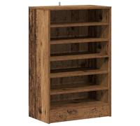 vidaXL Armoire à Chaussures Vieux Bois 60x35x92 cm Bois d'ingénierie, Armoire de Rangement de Chaussures, Support à Chaussures, unité de Rangement de Chaussures