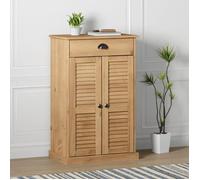 Vidaxl Armoire À Chaussures Vigo 60x35x96 Cm Bois Massif De Pin Marron
