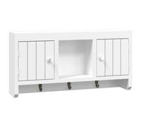350631 vidaXL Armoire à clés Blanc 40x8,5x20 cm Bois d'ingénierie et acier