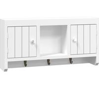vidaXL Armoire à clés blanche 40x8,5x20 cm Bois composite & acier