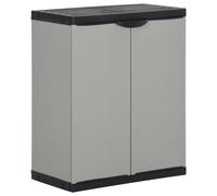 vidaXL Armoire à déchets de jardin Gris et noir 68x40x85 cm PP