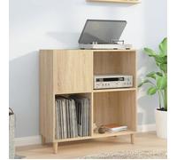 vidaXL Armoire à Disques, Armoire Latérale avec Rangement, Meuble pour Tourne-Disque, Buffet de Salon, Industriel, Chêne 831992
